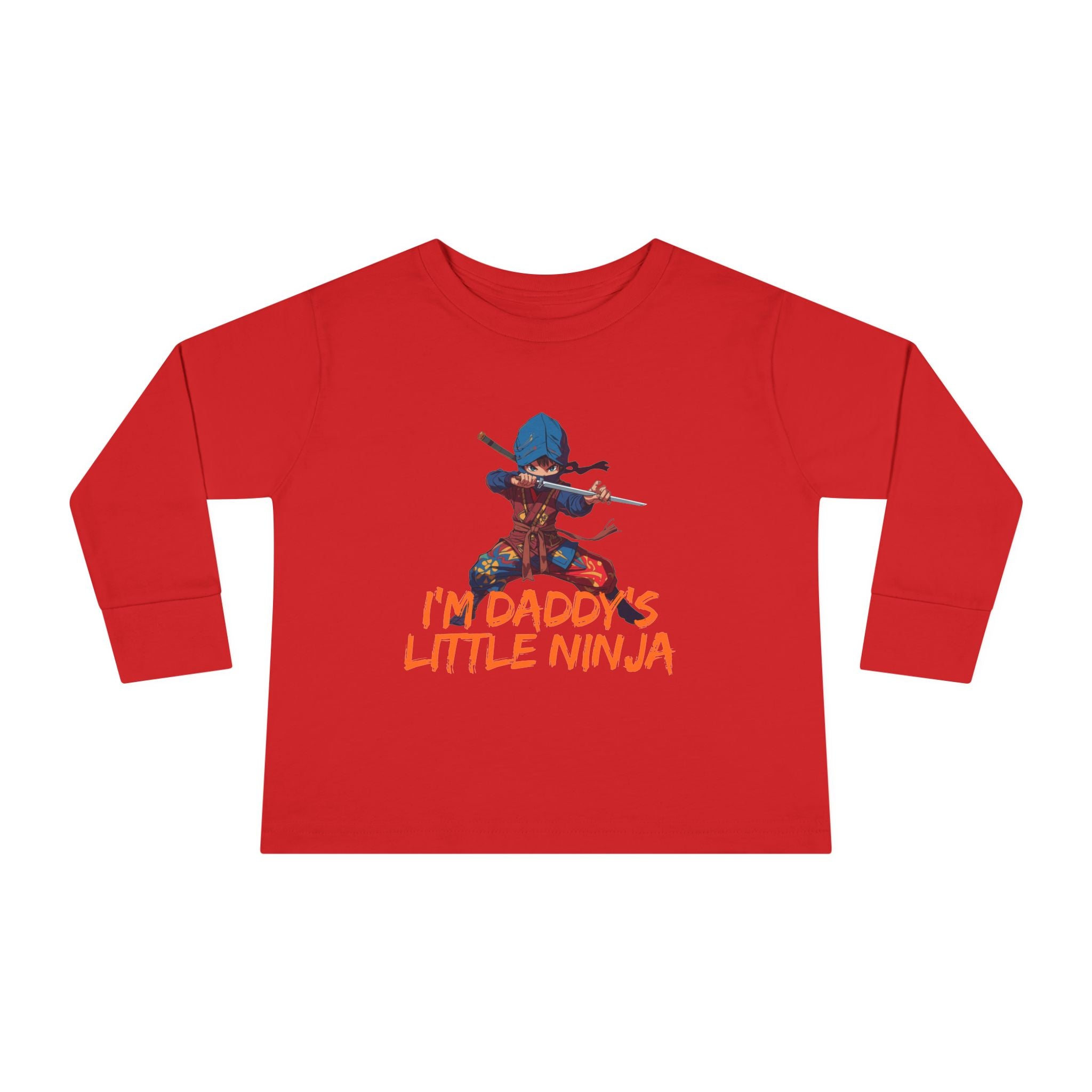 Toddler Long Sleeve Tee - "I'm Daddy's Little Ninja" Cute Martial Arts Graphic Shirt