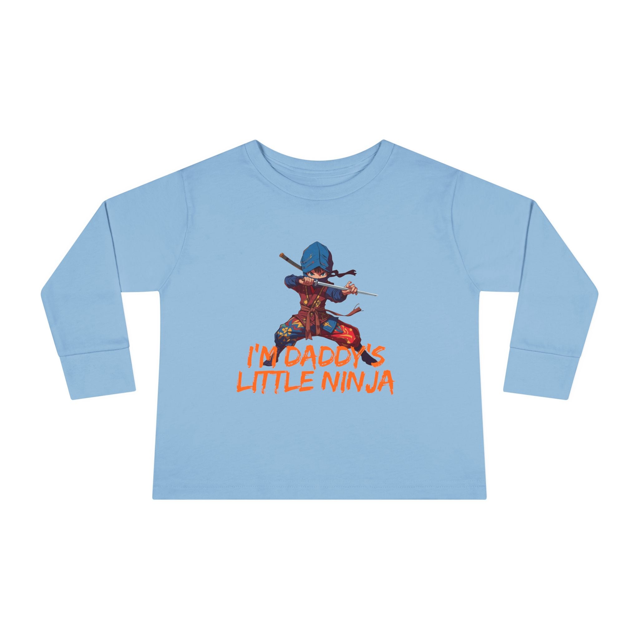Toddler Long Sleeve Tee - "I'm Daddy's Little Ninja" Cute Martial Arts Graphic Shirt