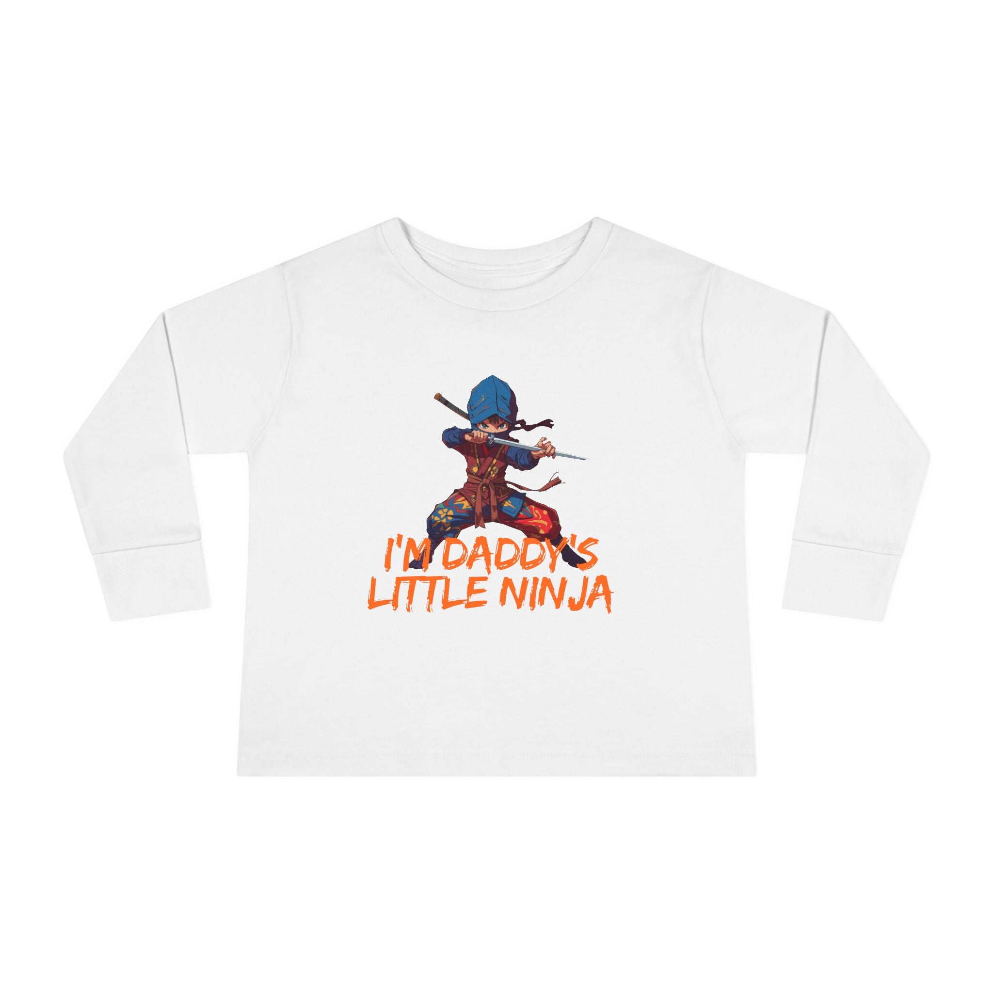 Toddler Long Sleeve Tee - "I'm Daddy's Little Ninja" Cute Martial Arts Graphic Shirt