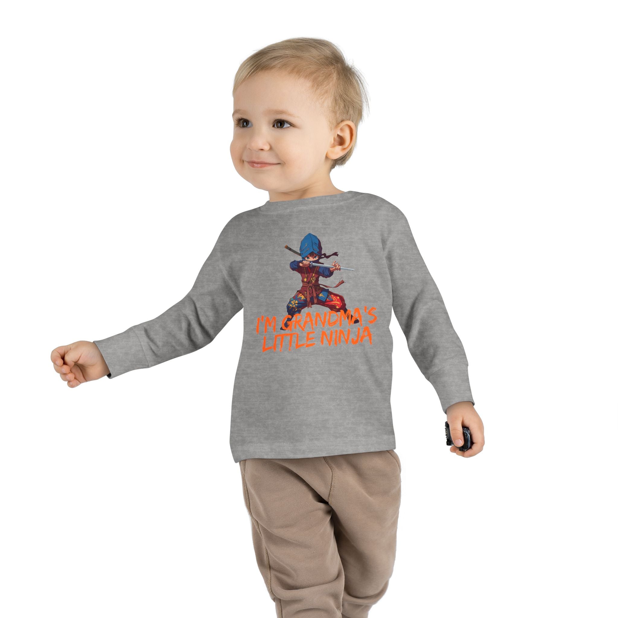Toddler Long Sleeve Tee — "I'm Grandma's Little Ninja" Cute Ninja Kids Shirt