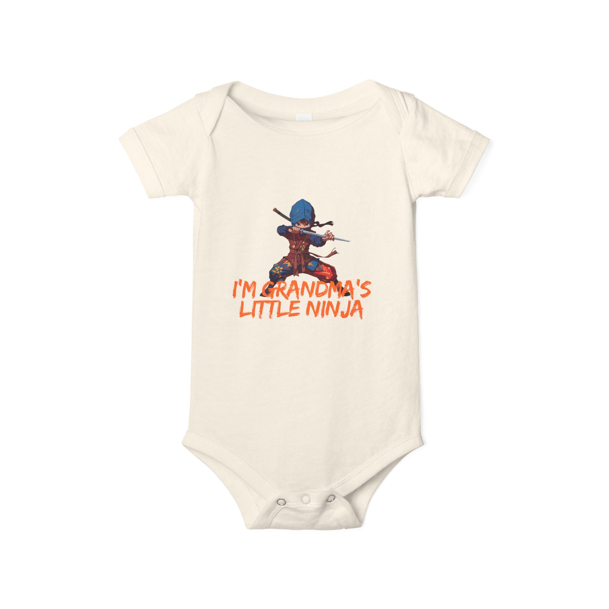 Infant Onesie “I’m Grandpa’s Little Ninja” Baby Bodysuit – Cute Ninja Graphic Gift